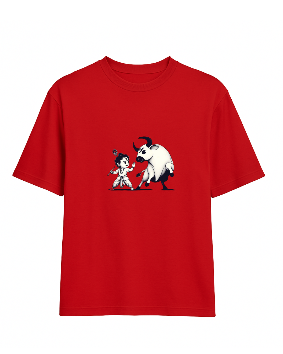 Divine Krishna Printed Premium Oversized Unisex T- Shirt